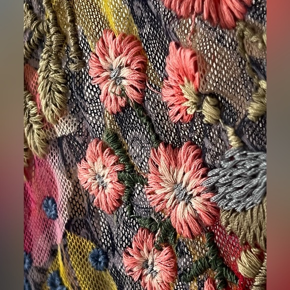 NWT Johnny Was Locust Mesh Blouse Embroidered Floral Garden Top Shirt Size Large - Picture 6 of 16